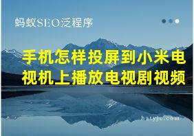 手机怎样投屏到小米电视机上播放电视剧视频