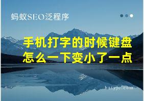 手机打字的时候键盘怎么一下变小了一点