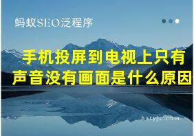 手机投屏到电视上只有声音没有画面是什么原因