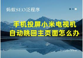 手机投屏小米电视机自动跳回主页面怎么办