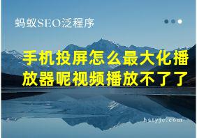 手机投屏怎么最大化播放器呢视频播放不了了