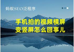 手机拍的视频横屏变竖屏怎么回事儿