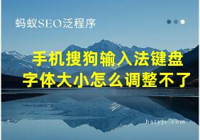 手机搜狗输入法键盘字体大小怎么调整不了