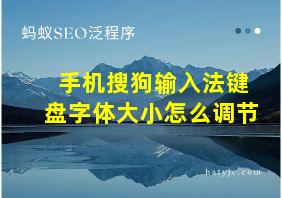 手机搜狗输入法键盘字体大小怎么调节