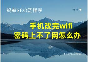 手机改完wifi密码上不了网怎么办