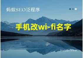 手机改wi-fi名字