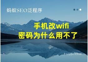 手机改wifi密码为什么用不了