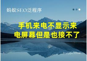 手机来电不显示来电屏幕但是也接不了