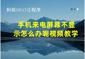 手机来电屏幕不显示怎么办呢视频教学