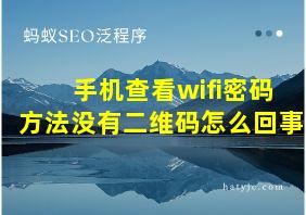 手机查看wifi密码方法没有二维码怎么回事