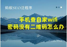 手机查自家wifi密码没有二维码怎么办