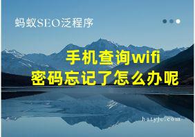 手机查询wifi密码忘记了怎么办呢