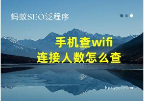 手机查wifi连接人数怎么查