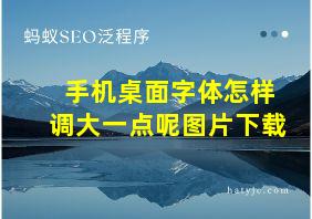 手机桌面字体怎样调大一点呢图片下载