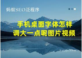 手机桌面字体怎样调大一点呢图片视频