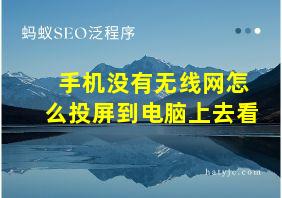 手机没有无线网怎么投屏到电脑上去看