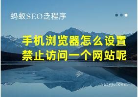 手机浏览器怎么设置禁止访问一个网站呢