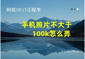 手机照片不大于100k怎么弄