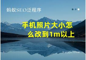 手机照片大小怎么改到1m以上