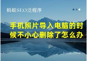 手机照片导入电脑的时候不小心删除了怎么办