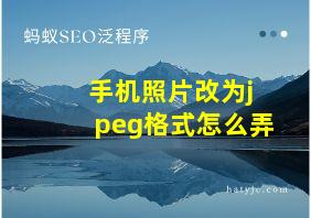 手机照片改为jpeg格式怎么弄