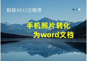 手机照片转化为word文档