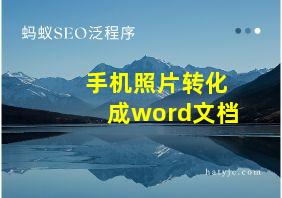 手机照片转化成word文档