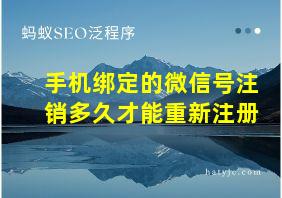 手机绑定的微信号注销多久才能重新注册