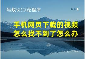 手机网页下载的视频怎么找不到了怎么办