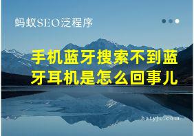 手机蓝牙搜索不到蓝牙耳机是怎么回事儿