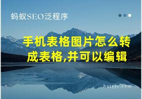 手机表格图片怎么转成表格,并可以编辑