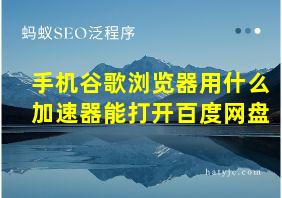 手机谷歌浏览器用什么加速器能打开百度网盘