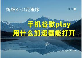 手机谷歌play用什么加速器能打开