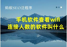 手机软件查看wifi连接人数的软件叫什么