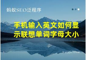 手机输入英文如何显示联想单词字母大小