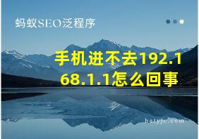 手机进不去192.168.1.1怎么回事