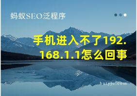 手机进入不了192.168.1.1怎么回事