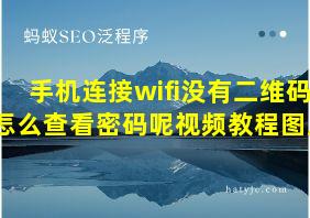 手机连接wifi没有二维码怎么查看密码呢视频教程图片