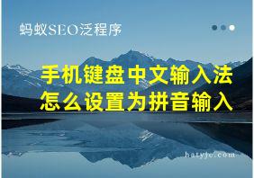 手机键盘中文输入法怎么设置为拼音输入