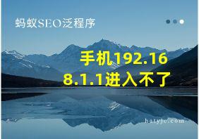 手机192.168.1.1进入不了