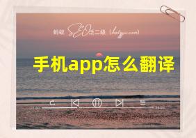 手机app怎么翻译