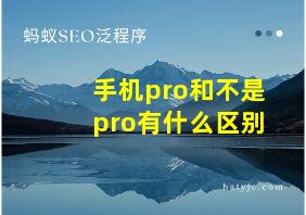 手机pro和不是pro有什么区别