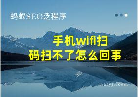 手机wifi扫码扫不了怎么回事