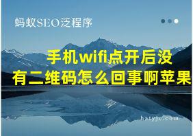 手机wifi点开后没有二维码怎么回事啊苹果