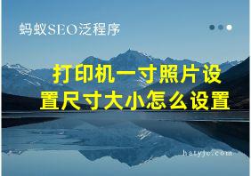 打印机一寸照片设置尺寸大小怎么设置