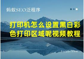 打印机怎么设置黑白彩色打印区域呢视频教程