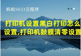 打印机设置黑白打印怎么设置,打印机鼓膜清零设置