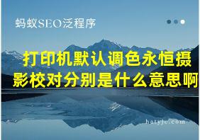 打印机默认调色永恒摄影校对分别是什么意思啊