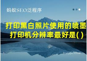 打印黑白照片使用的喷墨打印机分辨率最好是( )