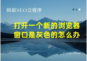 打开一个新的浏览器窗口是灰色的怎么办